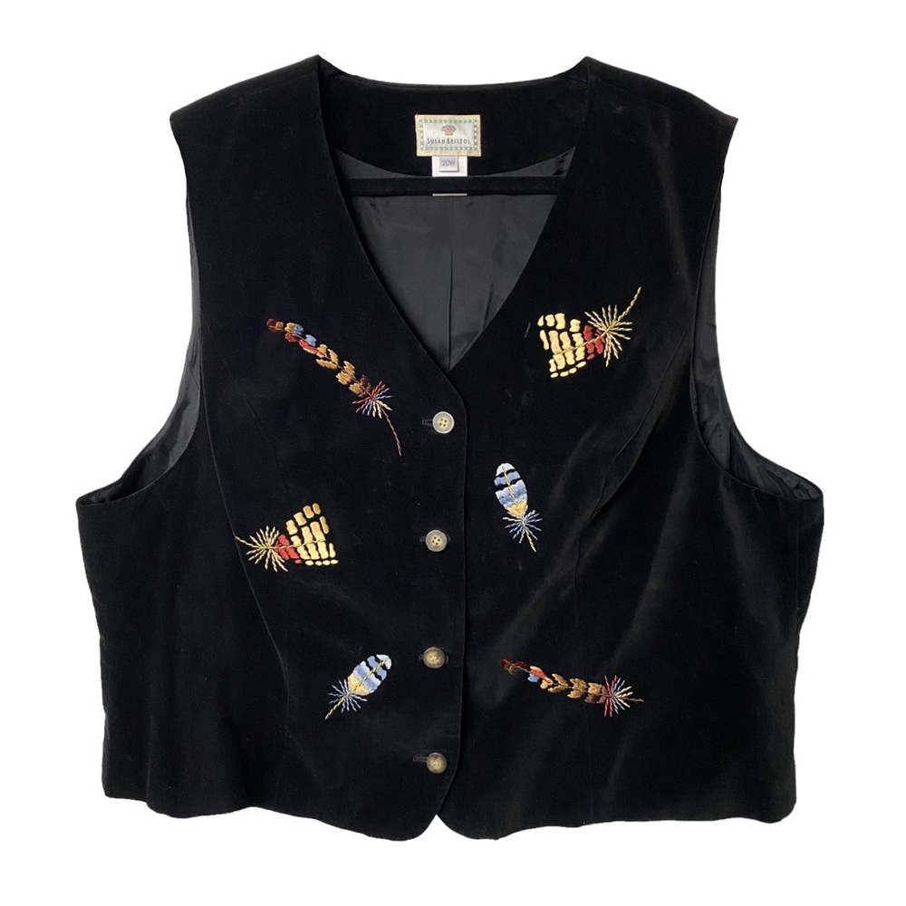 Vintage 90s Susan Bristol Feather Vest